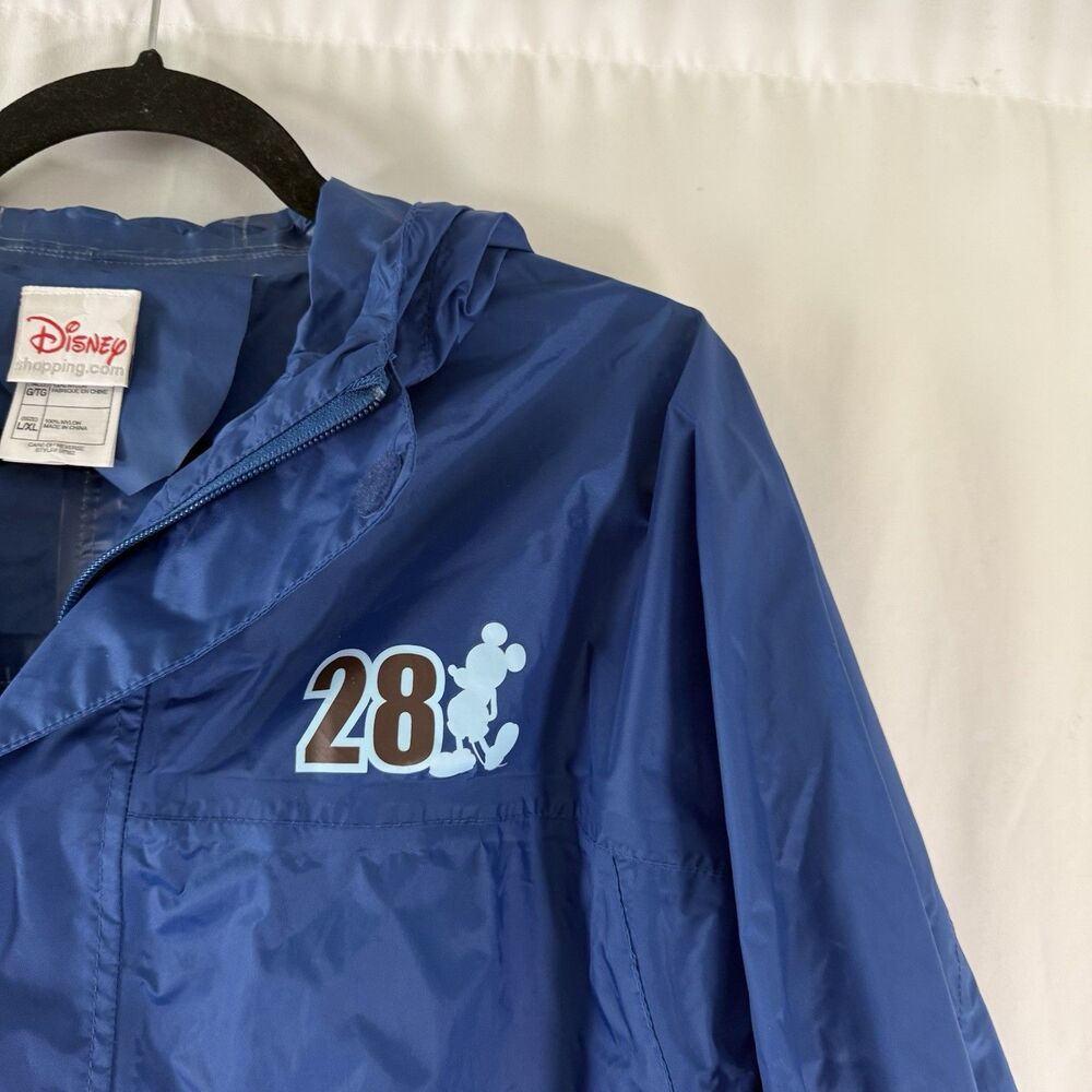 Disney Mickey Mouse 1928 Windbreaker Unisex Large XL Blue Full Zip Hooded - Picture 2 of 9